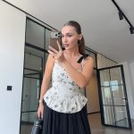 White Floral Peplum Top
