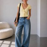 Yellow Ruffle V-Neck Short Sleeve Top