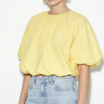 Yellow Puff Sleeve Blouse