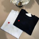 Heart Embroidered Black and White T-Shirts