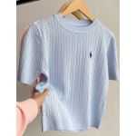 Ralph Lauren Cable Knit Sweater Pink Blue - Image 2