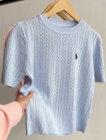 Ralph Lauren Cable Knit Sweater Pink Blue - Image 2