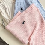 Ralph Lauren Cable Knit Sweater Pink Blue