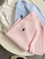 Ralph Lauren Cable Knit Sweater Pink Blue