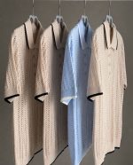 Knitted Short Sleeve Collared Polo Shirt (2 Colors) - Image 2