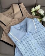 Knitted Short Sleeve Collared Polo Shirt (2 Colors)