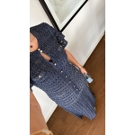 Navy Tweed Short Sleeve Maxi Dress - Image 4