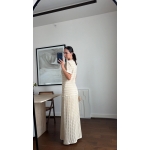 Beige Tweed Short Sleeve Maxi Dress - Image 2