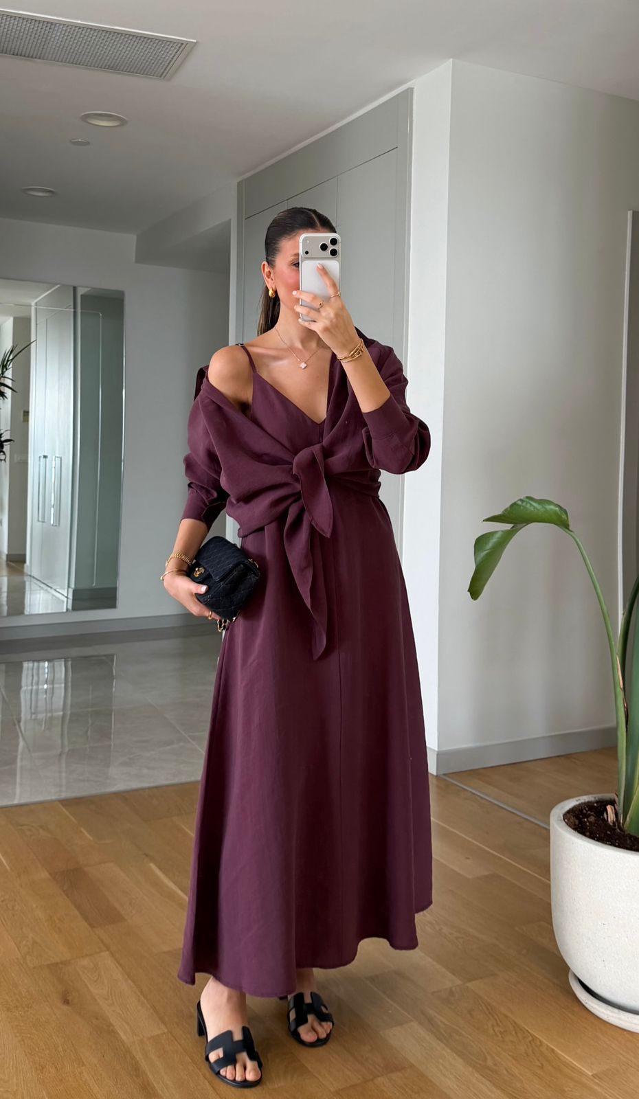 WhatsApp Image 2026-05-09 at 11.55.35 AM Burgundy Wrap Maxi Dress and Shirt Set - Image 1