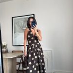 Black Polka Dot Halter Maxi Dress