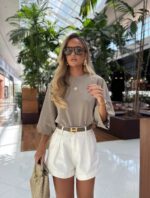 White High Waist Shorts