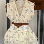 Sleeveless Floral Ruffle Mini Set