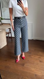 Black Polka Dot Wide Leg Pants - Image 2
