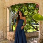 Women's Strapless Denim Maxi Dress