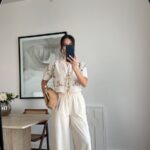 Cream Embroidered Two Piece Set