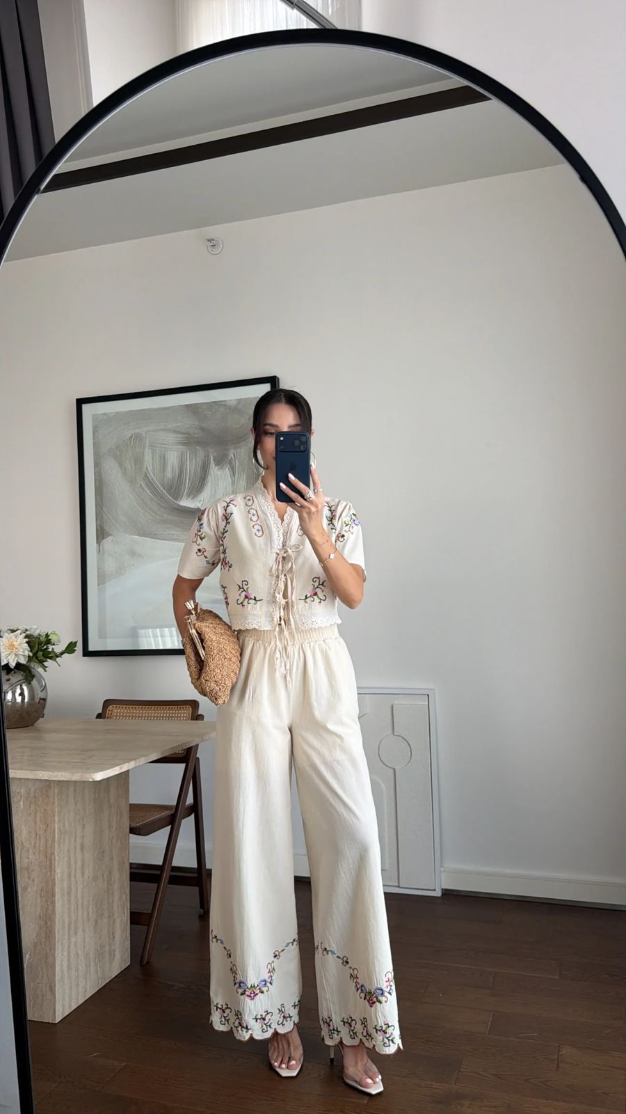 dc1f43f3-2895-43df-a4ec-4d57a112cda4 Cream Embroidered Two Piece Set - Image 1
