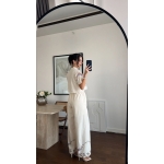 Cream Embroidered Two Piece Set - Image 4