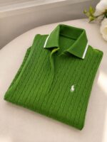 Cable Knit Short Sleeve Polo Shirts - Image 5