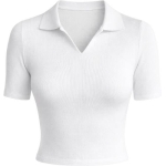 Women's White Collared Knit Top - Image 2