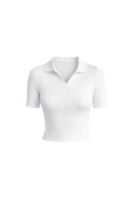 Women's White Collared Knit Top - Image 2