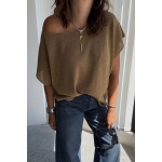 Gold Knit Short Sleeve Top - Image 2