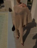 Beige Knit Two Piece Lounge Set - Image 2