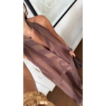 Brown Striped Halter Top and Pants Set - Image 2