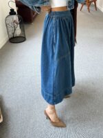 Women's Blue Denim Midi Skirt - Image 2