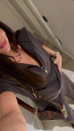 Brown Zip Polo and Wide Leg Pants Set - Image 3