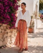 Orange Patterned Flory Skirt - Image 2