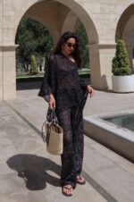 Black Sheer Two-Piece Pant Set - Image 2