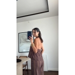 Brown Striped Halter Top and Pants Set - Image 3
