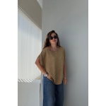 Gold Knit Short Sleeve Top