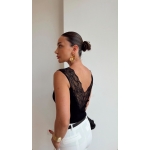 Black Lace V-Neck Sleeveless Top - Image 2