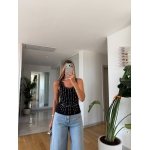 Black Studded Sleeveless Tank Top