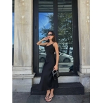 Black Satin Slip Midi Dress - Image 2