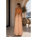 Beige Sleeveless Maxi Slip Dress - Image 2