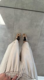Beige Wide Leg Cargo Pants - Image 3