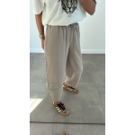 Beige Wide Leg Cargo Pants - Image 2