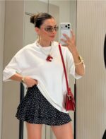 White T-Shirt With Red Heart Cutout Back - Image 2