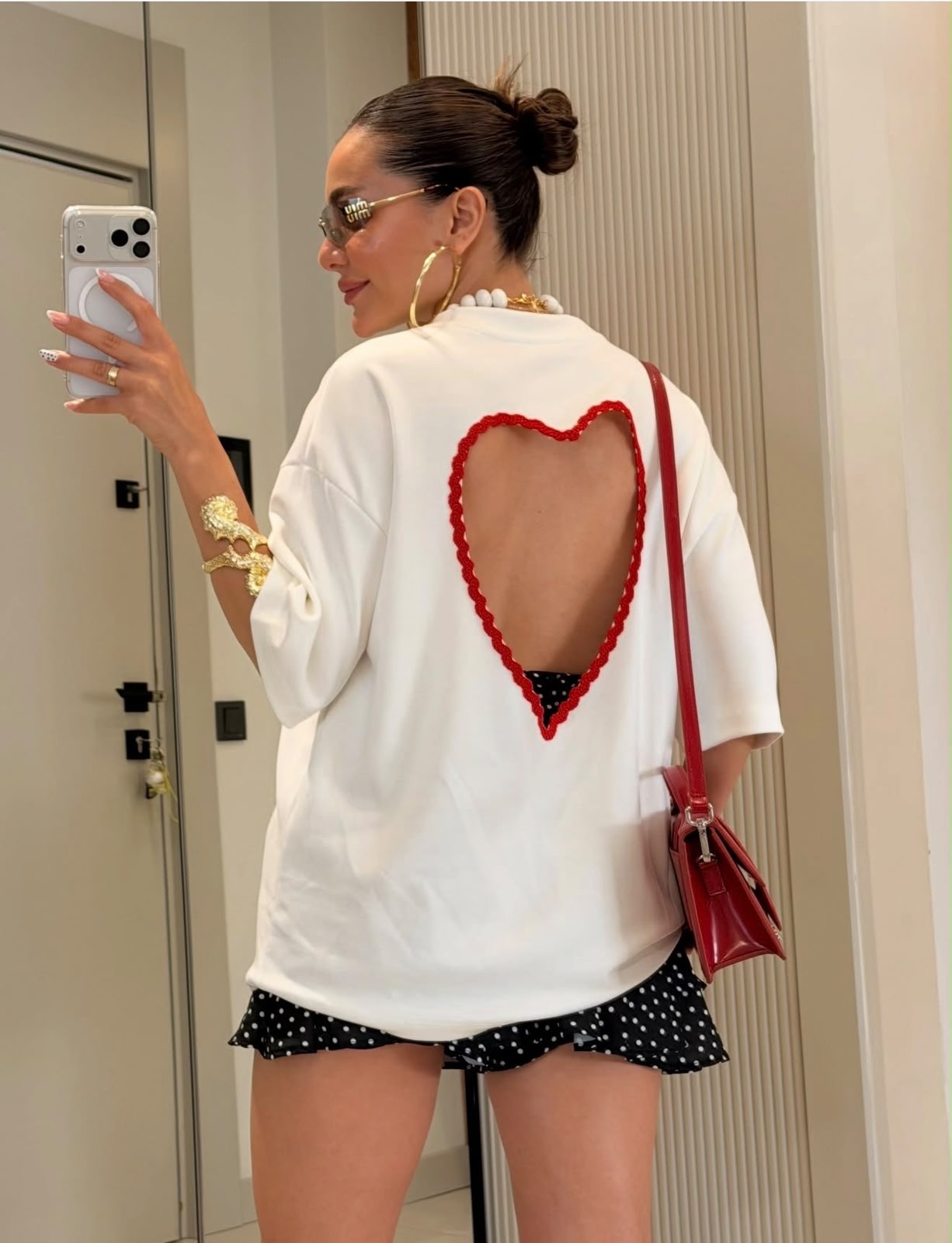 WhatsApp Image 2026-06-05 at 10.47.20 AM White T-Shirt With Red Heart Cutout Back - Image 1