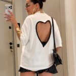 White T-Shirt With Black Heart Cutout Back