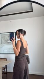 Brown Studded Ribbed Tank Top - Image 3