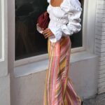 Multicolor Striped Wide Leg Linen Pants