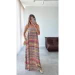 Multicolor Zigzag Pattern Maxi Dress - Image 2