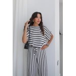 Black and White Striped Loungewear Set - Image 4