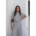 Black and White Striped Loungewear Set - Image 2