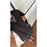 Black Short Sleeve Drop Waist Dress - Image 3