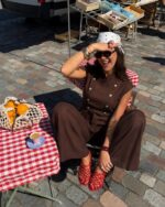 Brown Sleeveless Wide Leg Jumpsuit - Image 2