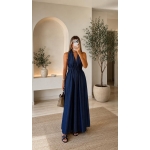Dark Blue Halter Maxi Dress